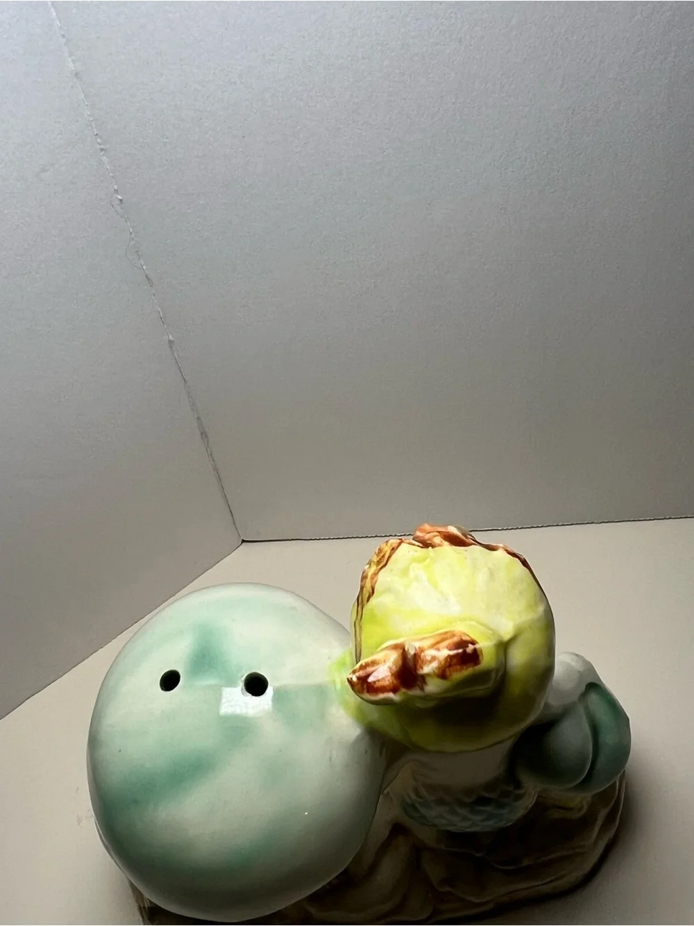 Vintage Mermaid & Green Mushrooms Ceramic Bubbler Aquarium Fish Tank Decor Japan